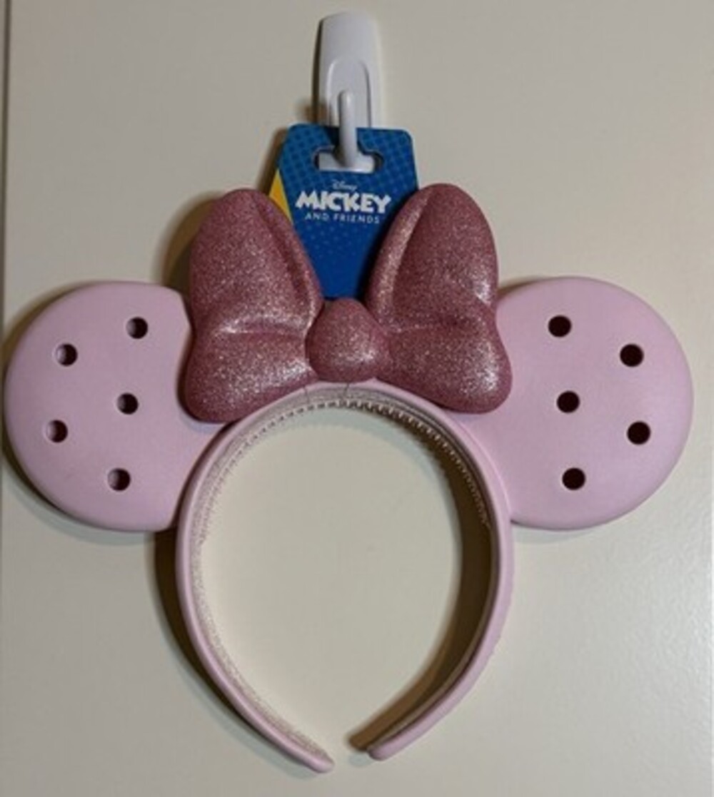 2026 Disney Parks Crocs Pink Minnie Mouse Ear Ears Bow Headband NWT